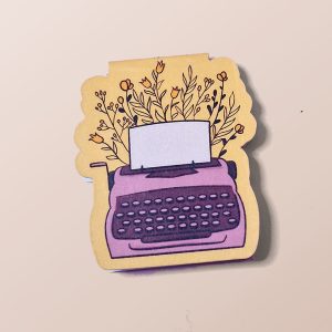 Typewriter Floral Vintage Magnetic Bookmark