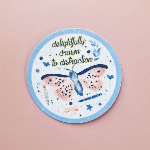delightfully drawn to distraction sticker