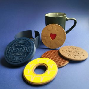 Biscuit Coasters - Set of 5 with Biscuit Barrel
